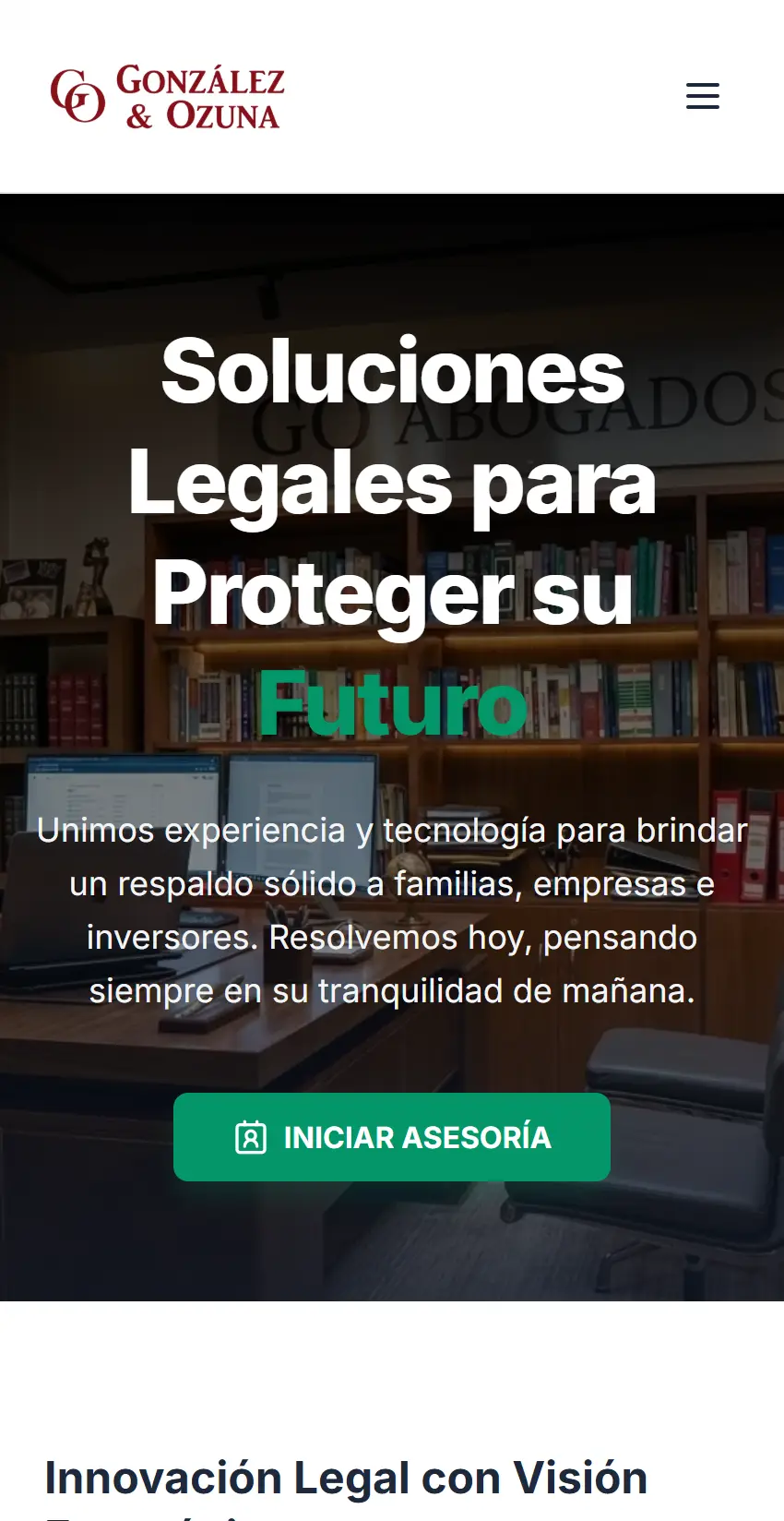 Sitio de González y Ozuna en celular