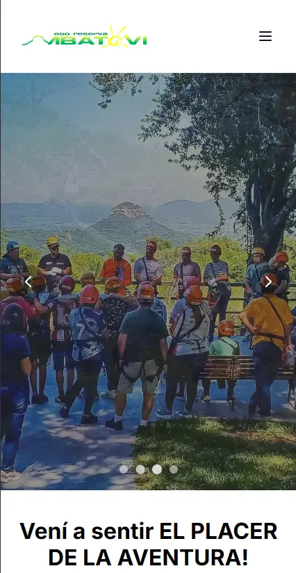Sitio web de Mbatoví en celular